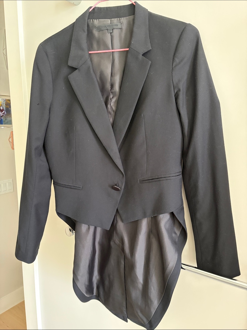 Tailored Black Cropped Tuxedo Blazer- Izzue Collection